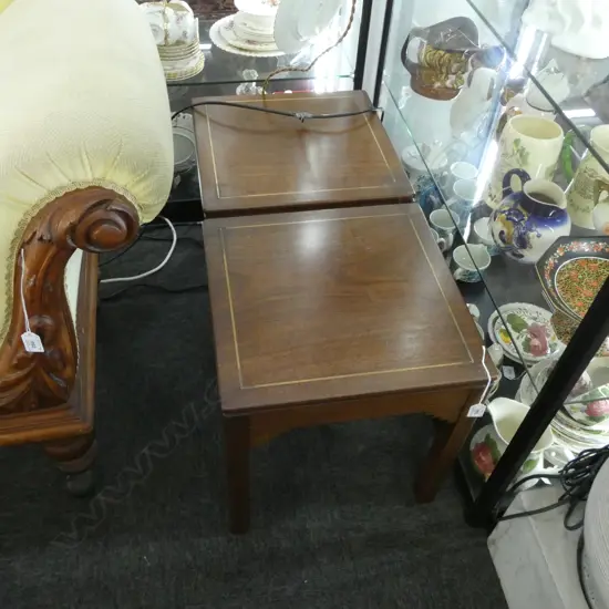 PR MAHOGANY SIDE TABLES 410x400x430mm
