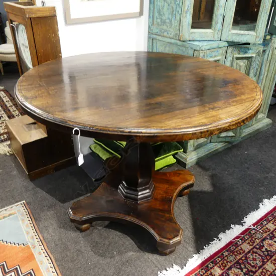 WOODEN PEDESTAL TABLE H.810mm, 1060mm dia