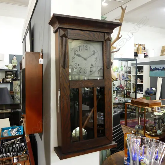 VINTAGE AMERICAN PENDULUM WALL CLOCK [WORKING] H680MM +/-