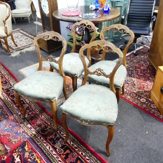4 EUROPEAN BALLOON BACK CHAIRS 