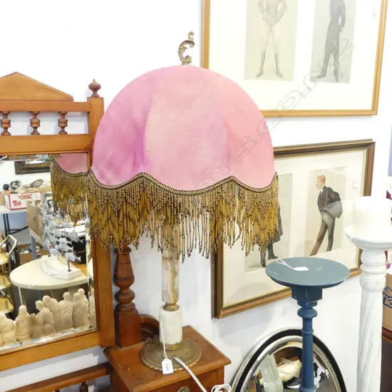 AGATE & BRASS w. TASSEL SHADE H.460mm