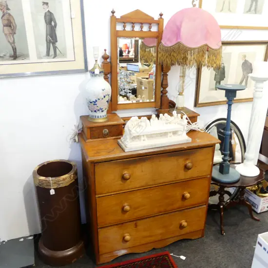 MIRROR BACK DRESSER 900x470x1660mm (TOP MARKED, NEEDS RESTORATIPN WORK)