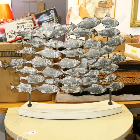 STONELEIGH & ROBERSON SCULPTURAL SCHOOL OF METAL FISH H440XW630MM +/-