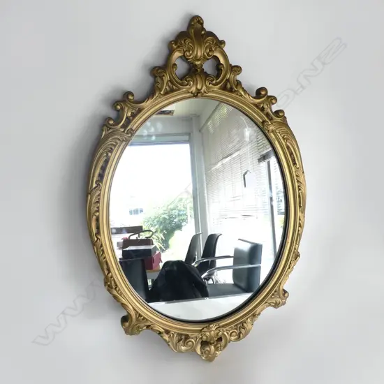 MIRROR; GILT PLASTER FRAME 715x460mm