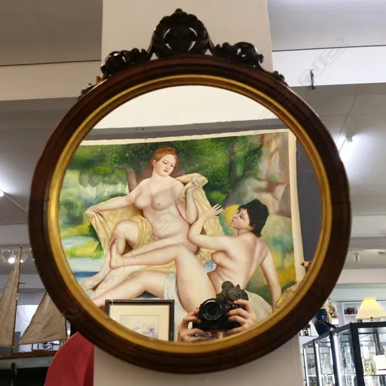 ANTIQUE MIRROR 480mm dia