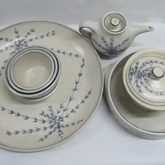 7 NZ STUDIO POTTERY PCES w. JAPANESE INCISED MARK