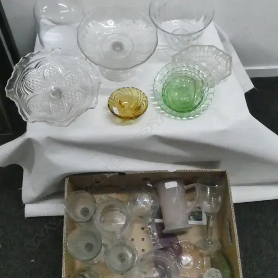 ASST GLASSWARE Incl. CLOCHE, COMPORTS, JUGS etc