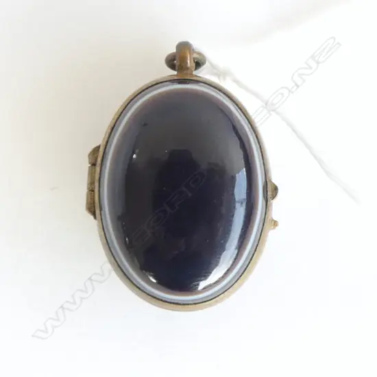 BANDED AGATE LOCKET PENDANT H.30mm