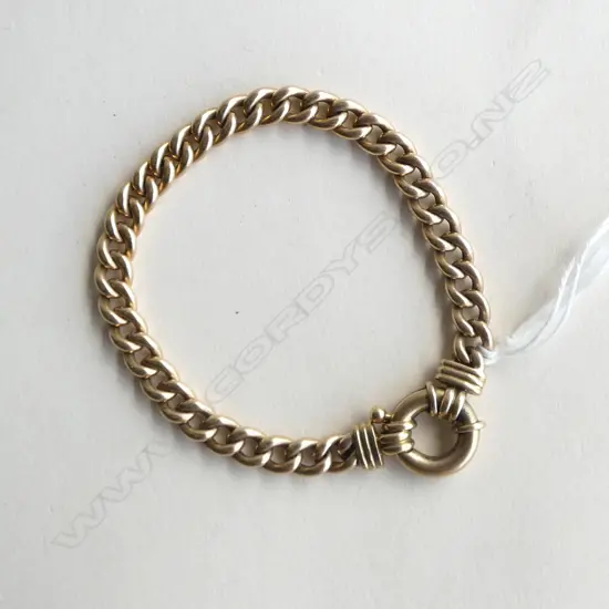 ITALIAN 9ct YELLOW GOLD CURB LINK BRACELET lge bolt ring clasp 13.15gms