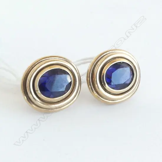 PR 9CT EARRINGS. 7.2gms POSSIBLY TANZANITE