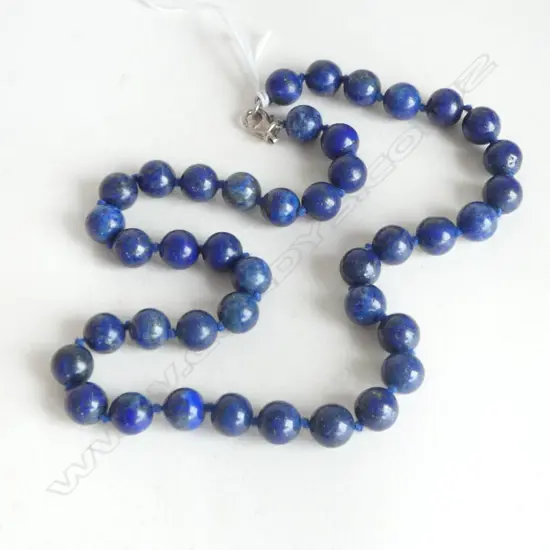 LAPIS LAZULI BEADS w SILVER CLASP