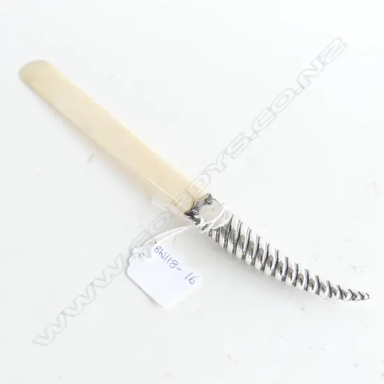 VINTAGE IVORY & STG SILVER PAGE TURNER L.260mm