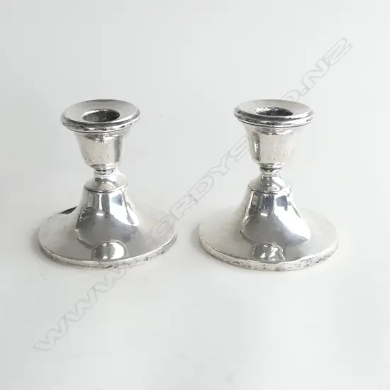 PR STG SILVER WEIGHTED CANDLESTICKS, BIRMINGHAM 1922, FAULTS