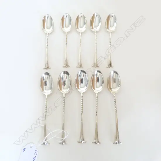 10 STG SILVER TEASPOONS, HENRY MATHEWS, BIRMINGHAM 1897, 112gms