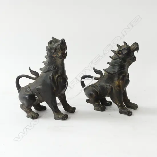 PR BRONZE TEMPLE DOGS H.120mm
