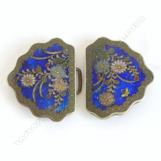 CLOISONNE BELT BUCKLE 45x75mm