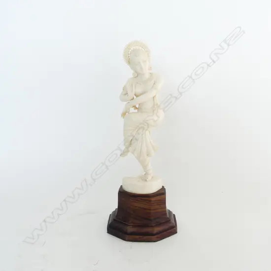 CARVED IVORY FIGURE; INDIAN DANCING WOMAN H.275mm