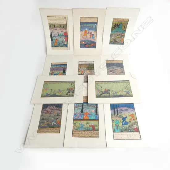 INDIAN / PERSIAN MINIATURES; HUNTING SCENES ETC 105x190mm