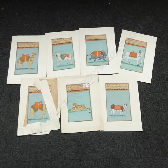 7 INDIAN / PERSIAN ANIMAL ARTWORKS 235x145mm