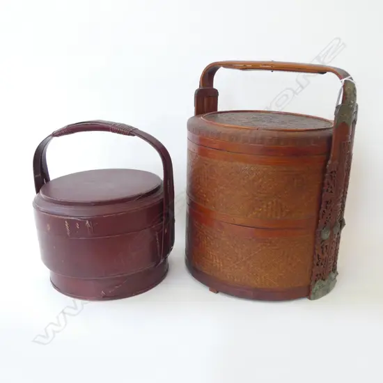 2 ORIENTAL STACKED LUNCH CONTAINERS H.400 / 320mm