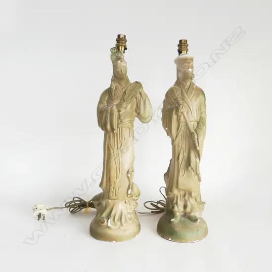 PR RESIN ORIENTAL FIGURAL LAMP BASES H.570mm