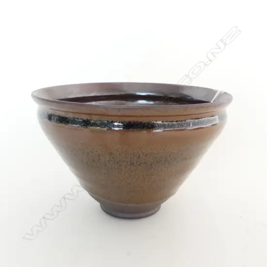 ORIENTAL HARE'S FUR TYPE GLAZE BOWL flared form Dia.150mm H.100mm 