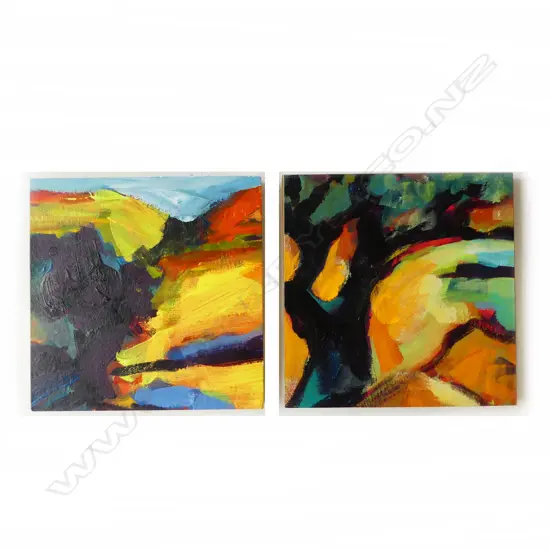 GLENYS CULLIMORE, FLORA V & IV, ACRYLIC ON CANVAS, 2020 150x150mm