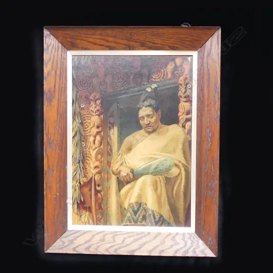 1905 CHROMOLITHO. REPRO. 'MANA' W.DITTMER, (portrait Maori Chief Te Heuheu), H.470 x 320mm
