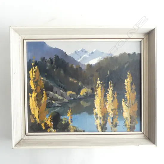 BRIAN HALLIDAY (1936-94), UNTITLED MOUNTAIN LANDSCAPE, OIL ON BOARD 295x370mm