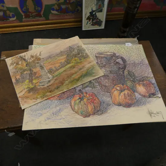 4 RAFAEL SCHUSTER (CZECH 1888-1981) ARTWORKS, ALL SIGNED & UNFRAMED...