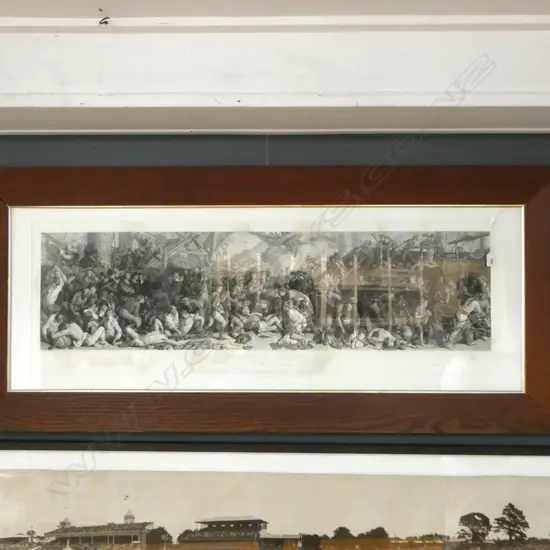 LARGE VICTORIAN ENGRAVING 'DEATH OF NELSON AT TRAFALGAR'