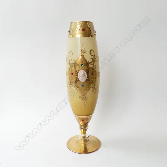 TALL GOLD VENETIAN GLASS VASE H.440mm