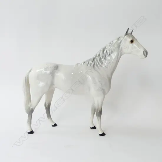 BESWICK LARGE HORSE DAPPLE GREY STALLION H.300MM professionally restored back right leg
