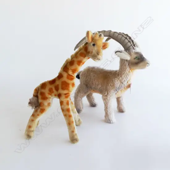 2 VINTAGE STEIFF SOFT TOYS; GIRAFFE & 'ROCKY'