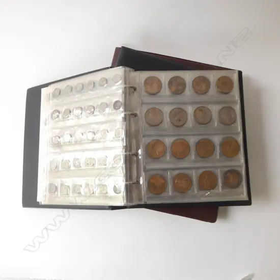 THREE 'SCHOOLBOY' (OR SCHOOLGIRL) COIN ALBUMS; TWO BLACK ONE BROWN