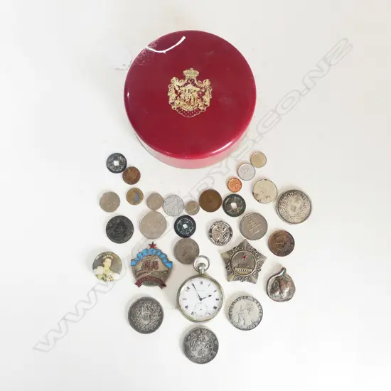 ASST. COINS, POCKETWATCH AF ETC