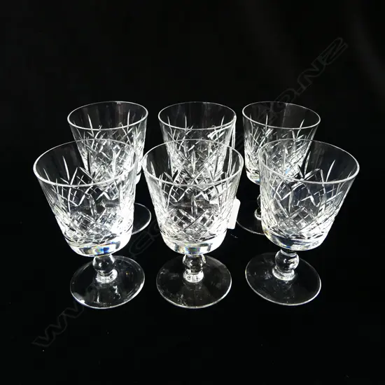SIX THOS WEBB CRYSTAL SHORT STEM GLASSES