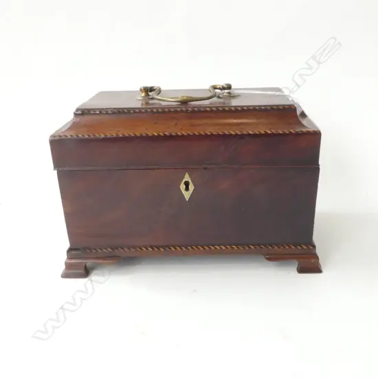 REGENCY MAHOGANY TEA CADDY 255x155x170mm
