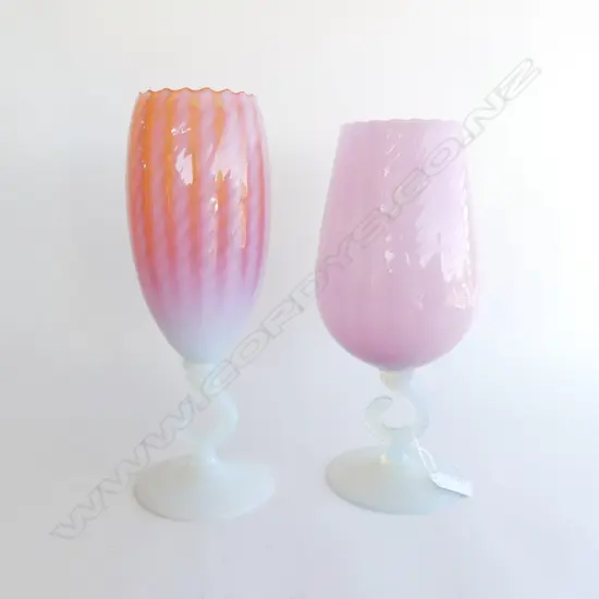 2 PINK VENETIAN GLASSES H.335mm
