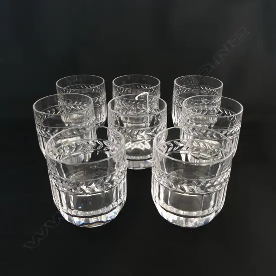 8 VILLEROY & BOCH CRYSTAL TUMBLERS H.90mm