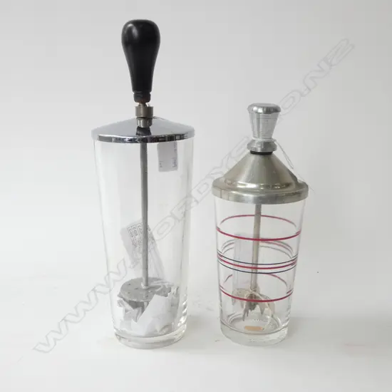 2460/1139/ 2 GLASS & CHROME CRUSHED ICE DRINK MAKERS H320MM