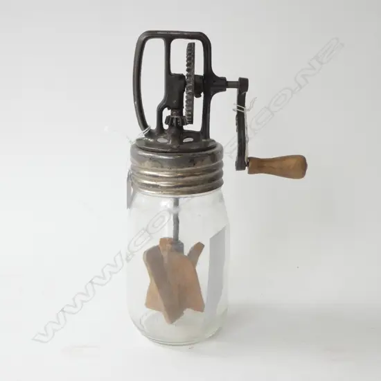 (2205) SML VINTAGE GLASS 4 PADDLE DAZEY CHURN H.290mm