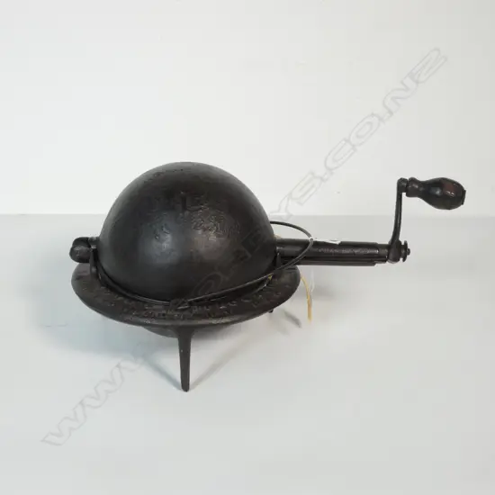 (2355) ANTIQUE 1859 CAST IRON COFFEE ROASTER by ROYS & WOLCOX Co W.380mm