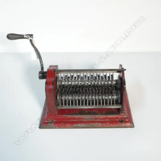 (2823) ANTIQUE RED METAL ROTO-TENDERIZER by THE ROTARY STEAK MACH Co. L.400mm