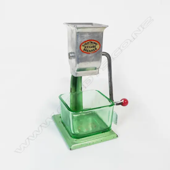 2365 VINTAGE LIGHTNING ICE CUBE BREAKER  CAST IRON ALUMINIUM & GLASS H265MM