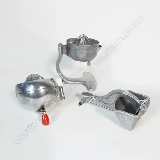 1264/1507/1456 3 VINTAGE CAST ALUMINIUM LEMON SQUEEZERS H220 TALLEST