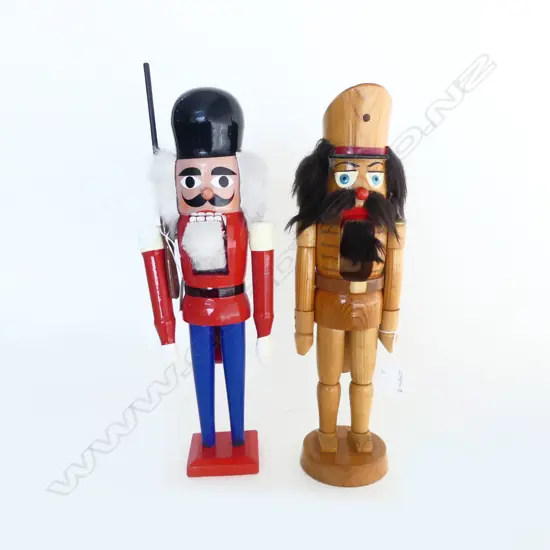 TWO VINTAGE WOODEN GERMAN NUTCRACKERS, H.380mm