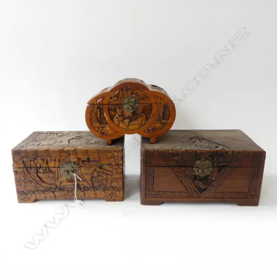 3 CAMPHOR BOXES W.330mm