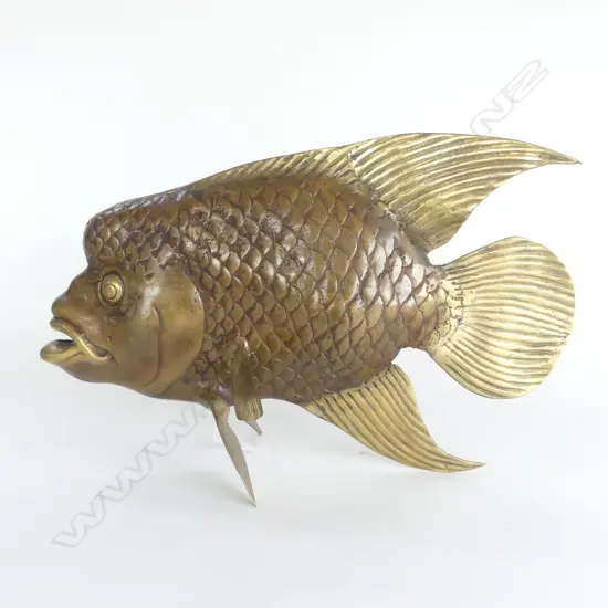 BRONZE SCULPTURE HUMPHEAD WRASSE L.430mm