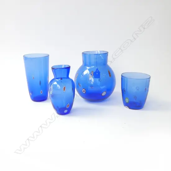 4 PCES BLUE MURANO GLASS H.170mm